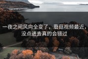一夜之间风向全变了，蘑菇视频最近，没点进去真的会错过