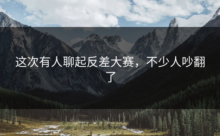 这次有人聊起反差大赛，不少人吵翻了