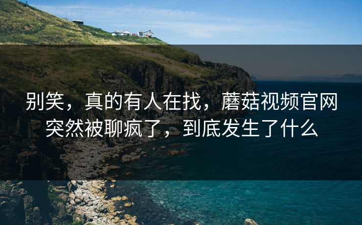 别笑，真的有人在找，蘑菇视频官网突然被聊疯了，到底发生了什么