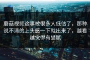 蘑菇视频这事被很多人低估了，那种说不清的上头感一下就出来了，越看越觉得有猫腻