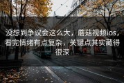 没想到争议会这么大，蘑菇视频ios，看完情绪有点复杂，关键点其实藏得很深