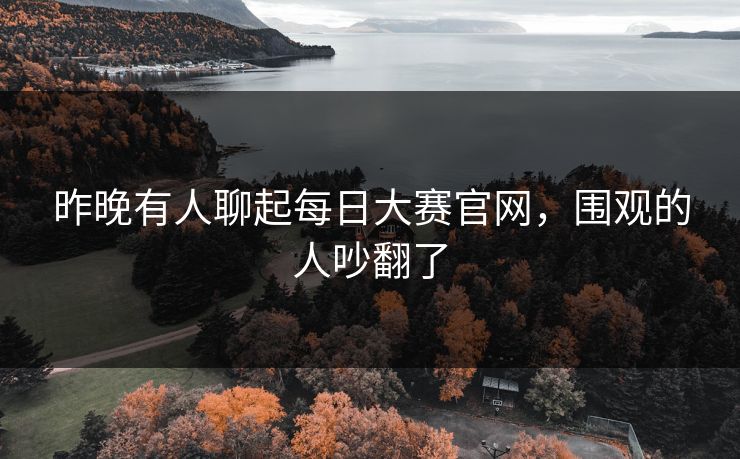 昨晚有人聊起每日大赛官网，围观的人吵翻了